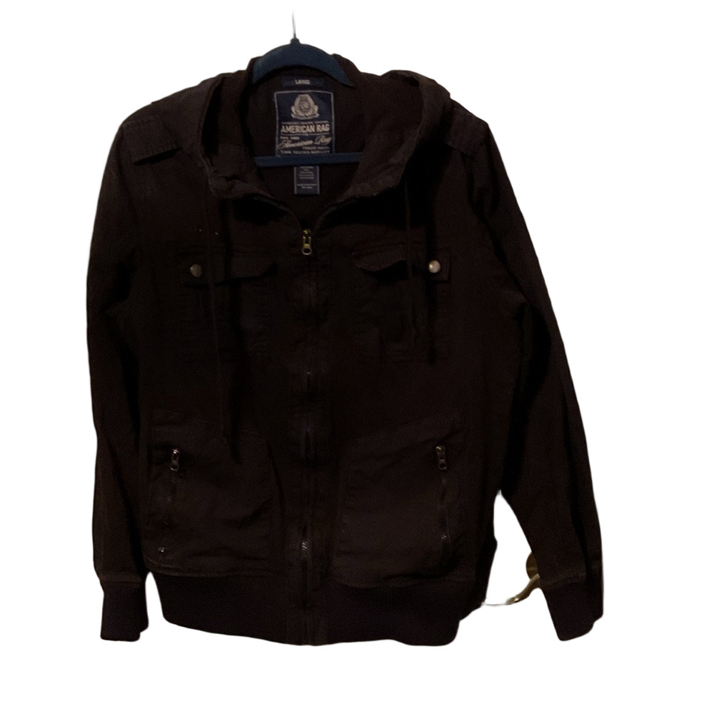 American Rag Men's Black Cotton Military Jacket